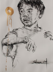 Performance at Age 3 II, Charcoal on paper, 22x30, 2014