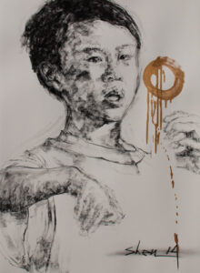 Performance at Age 3 IV, Charcoal on paper, 22x30, 2014