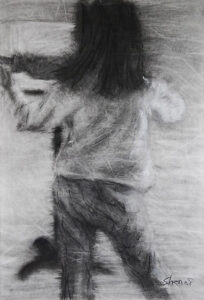 Practice, Charcoal on paper, 24x36, 2008