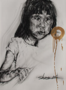 Practice at Age 4 I, Charcoal on paper, 22x30, 2014