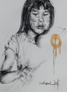 Practice at Age 4 IV, Charcoal on paper, 22x30, 2014